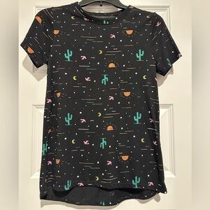 Modern Lux Black Tee with Desert Pattern XS